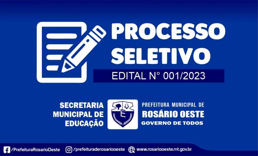 Prefeitura de Rosário Oeste divulga classificação preliminar do Processo Seletivo da Educação.