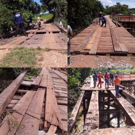 Prefeito Alex Berto realiza a reconstrução das pontes dos Córregos Potreiro e Arraia no Distrito de Arruda, em caráter de urgência.