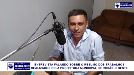 Prefeito Alex Berto concede entrevista a rádio Alvorada.