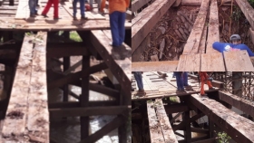 Prefeito Alex Berto reconstrói pontes na região de Pindaival no distrito de Arruda, em caráter de urgência.