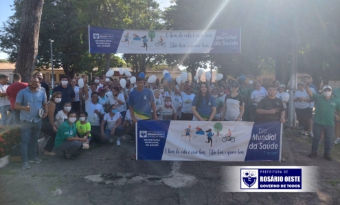 A Prefeitura de Rosário Oeste, através da Secretaria Municipal de Saúde realizou no dia 07 de abril, o Dia Mundial da Saúde, uma Caminhada com os munícipes.